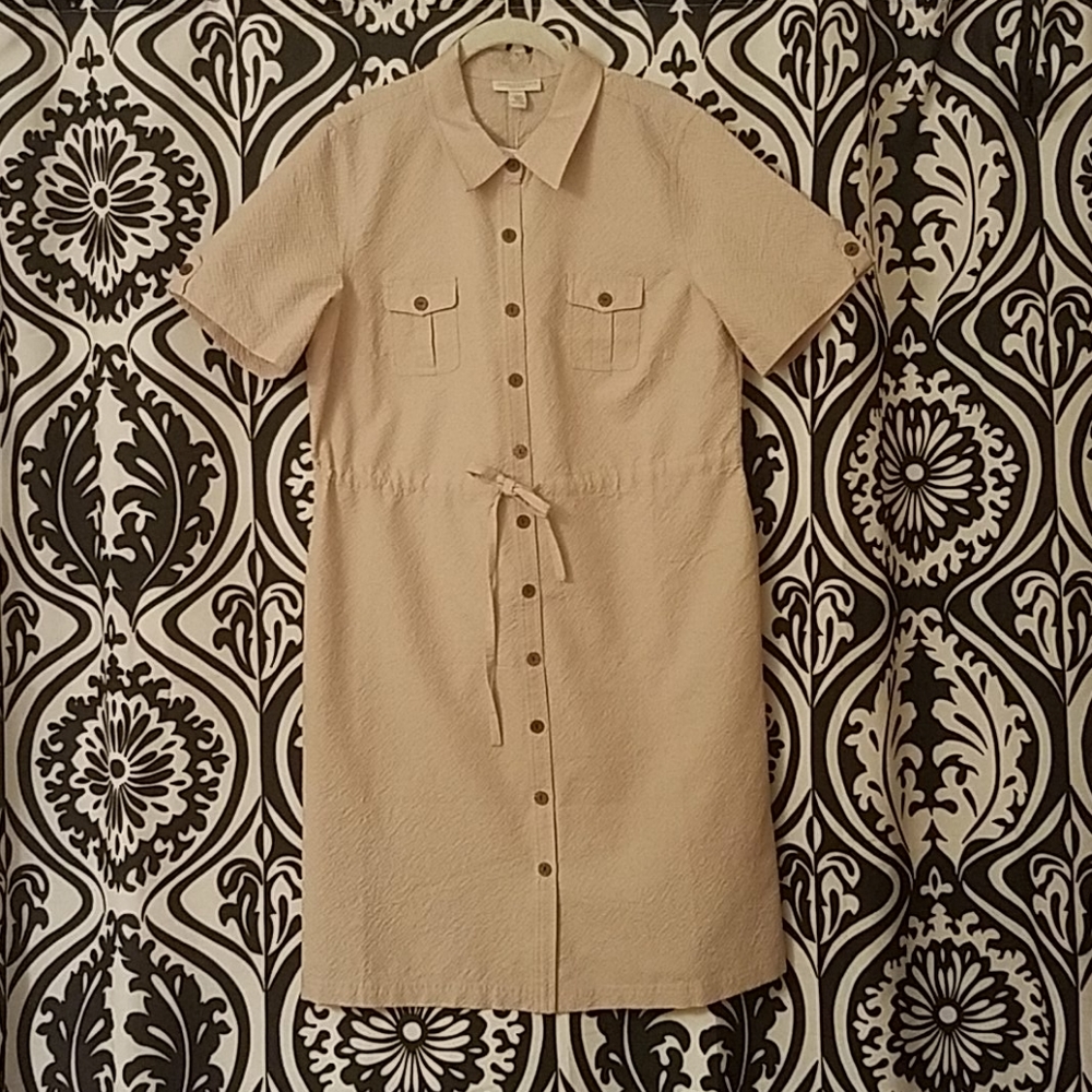 Khaki Colored Textured Dress**